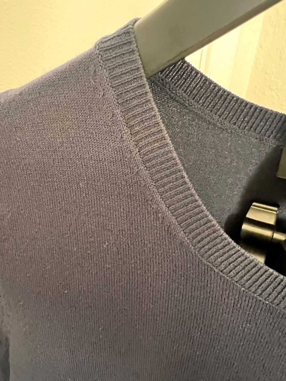 Ann Taylor Navy Blue Scoop Neck Short Sleeve Sweater | Size Extra Small - Picture 3 of 4